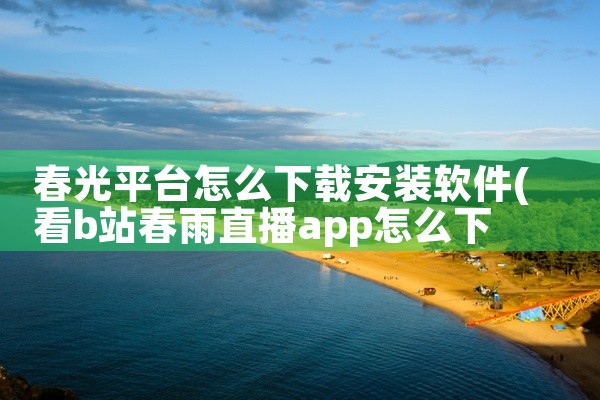 春光平台怎么下载安装软件